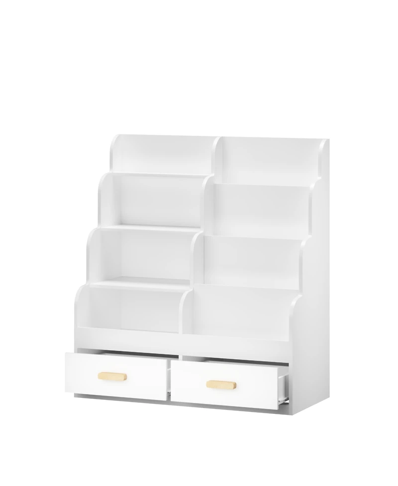 Streamdale Furniture Kids Bookshelf with 2 Storage Drawers and Toy Organizer