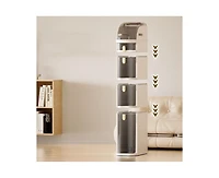 gaomon 4-Tier Narrow Bathroom Storage Cabinet, Slim Rolling Organizer with Drawers & Wheels, White