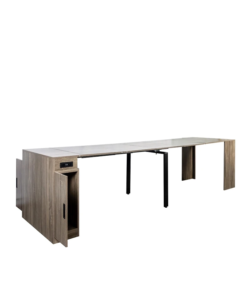 Streamdale Furniture Extendable Dining Table with Outlet & Storage