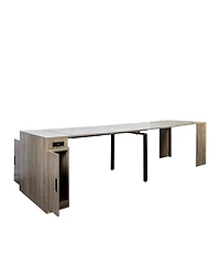 Streamdale Furniture Extendable Dining Table with Outlet & Storage