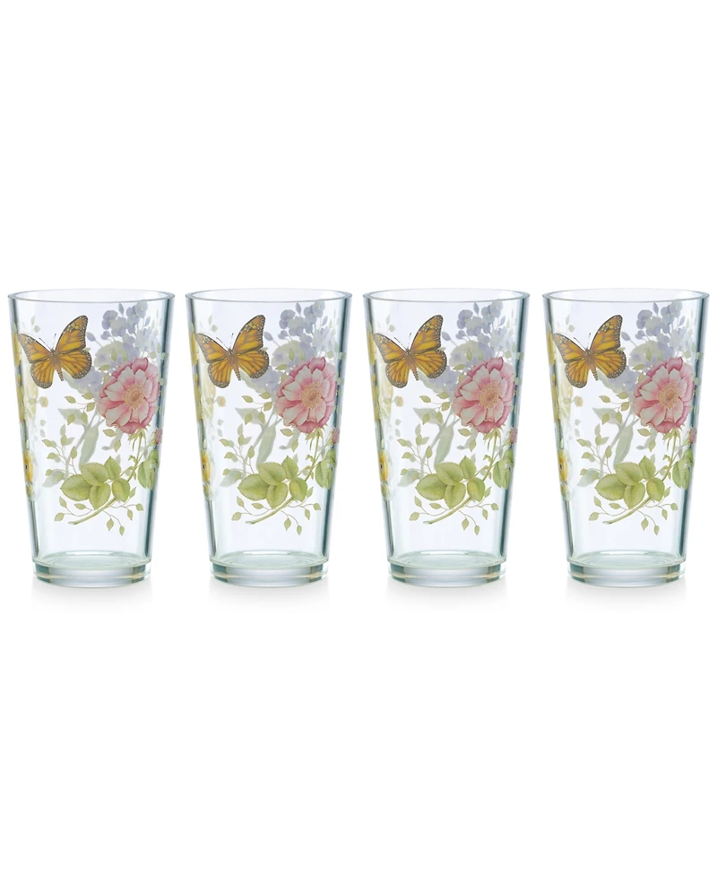 Lenox Butterfly Meadow Acrylic Highball Glasses, Set of 4