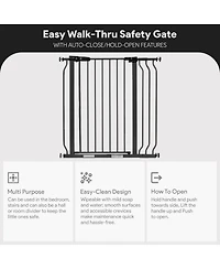BalanceFrom Fitness BalanceFrom Walk Thru Safety Gate, Fits 29.1-38.5" Openings, 36” Tall, Graphite
