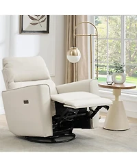 gaomon Power Recliner Chair Swivel Rocking Glider Pu Leather Upholstered Nursery