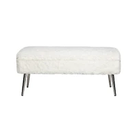 Jofran Huggy Luxury Plush Faux Fur Upholstered Storage Bench