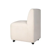 Jofran Tess Contemporary Modern Ivory Boucle Upholstered Dining Chair