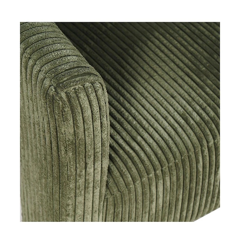 Jofran Bowen Modern Three-Leg Upholstered Accent Dining Armchair with Corduroy Fabric