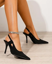 Berness women's Euphemie Microfiber Suede Slingback Pumps