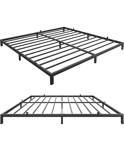 Gaomon 6 Inch King Bed Frame Metal Platform, King Bed Frame with Ample Storage, No Box Spring Needed and Steel Slat Support, Easy Assembly, Black