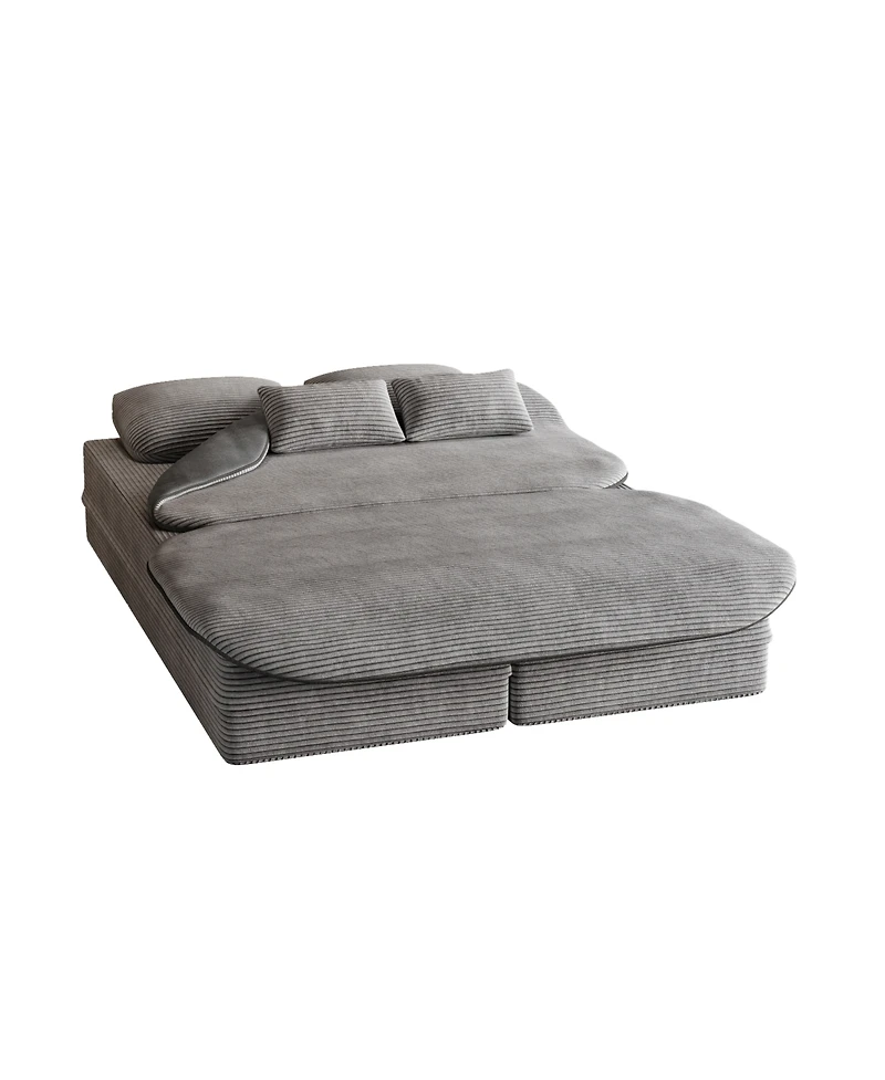 Streamdale Furniture 75" Foldable Sofa Bed with Blanket