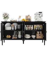Gaomon 59" Buffet Cabinet with Storage, Wide Wood Console Table for Kitchen, Dining Room & Entryway, Black