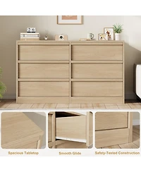 gaomon 6-Drawer Dresser for Bedroom, Wooden Chest of Drawers