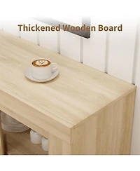 gaomon 70.8" Sideboard Buffet Cabinet with 4 Glass Doors, Farmhouse Modern Accent Storage Cabinet, Beige