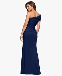 Xscape Women's One-Shoulder Pleat Long Dress