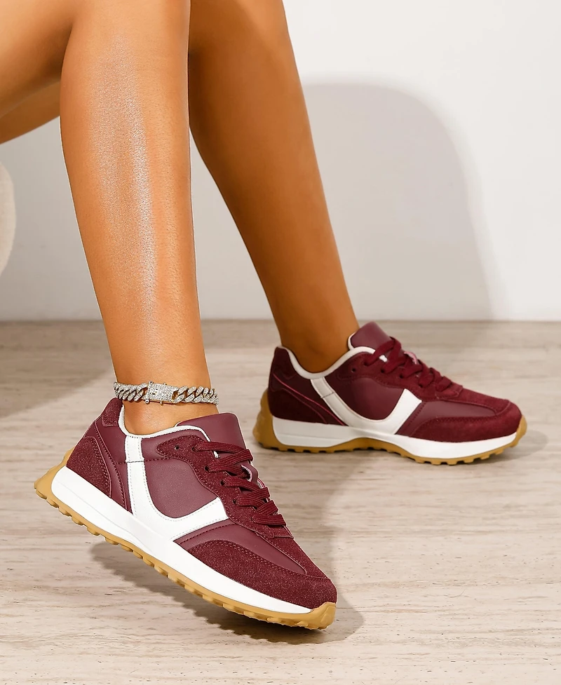 Berness Women's Beyonce Retro Lace-Up Sneakers