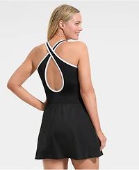 Lands' End Women's Tugless High Neck Swim Dress Swimsuit