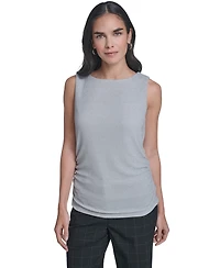 Calvin Klein Women's Novelty Boat Neck Ruched Top