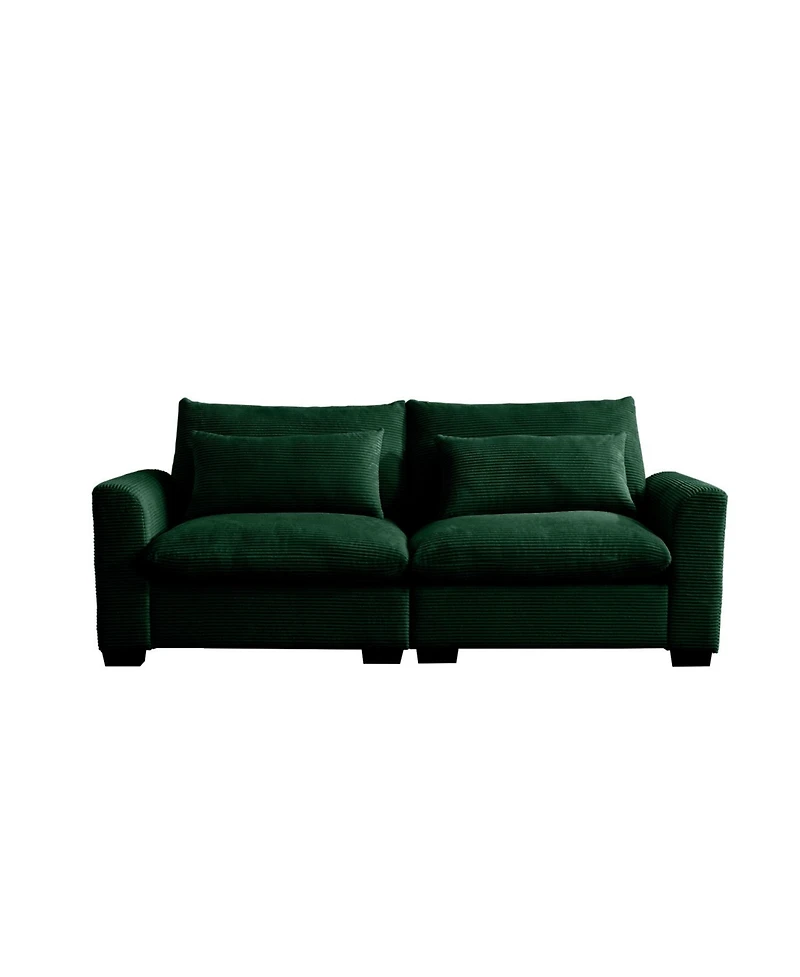 Streamdale Furniture Modern Green Corduroy 2-Seater Sofa