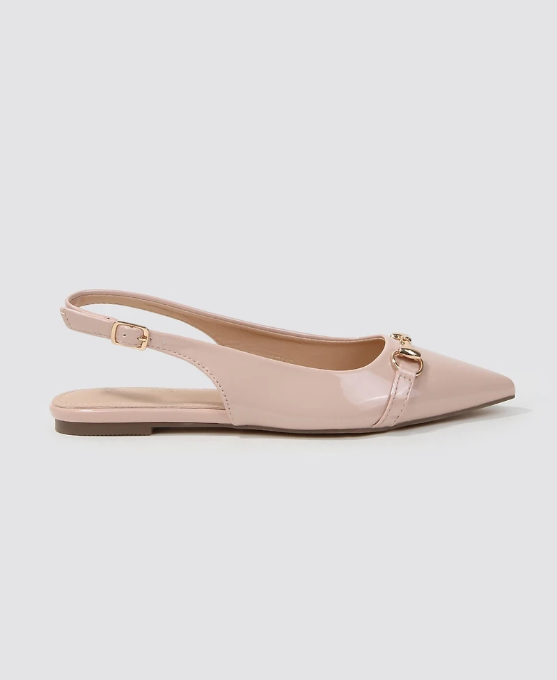 Berness Women's Rio Patent Slingback Flats with Gold-Tone Bit