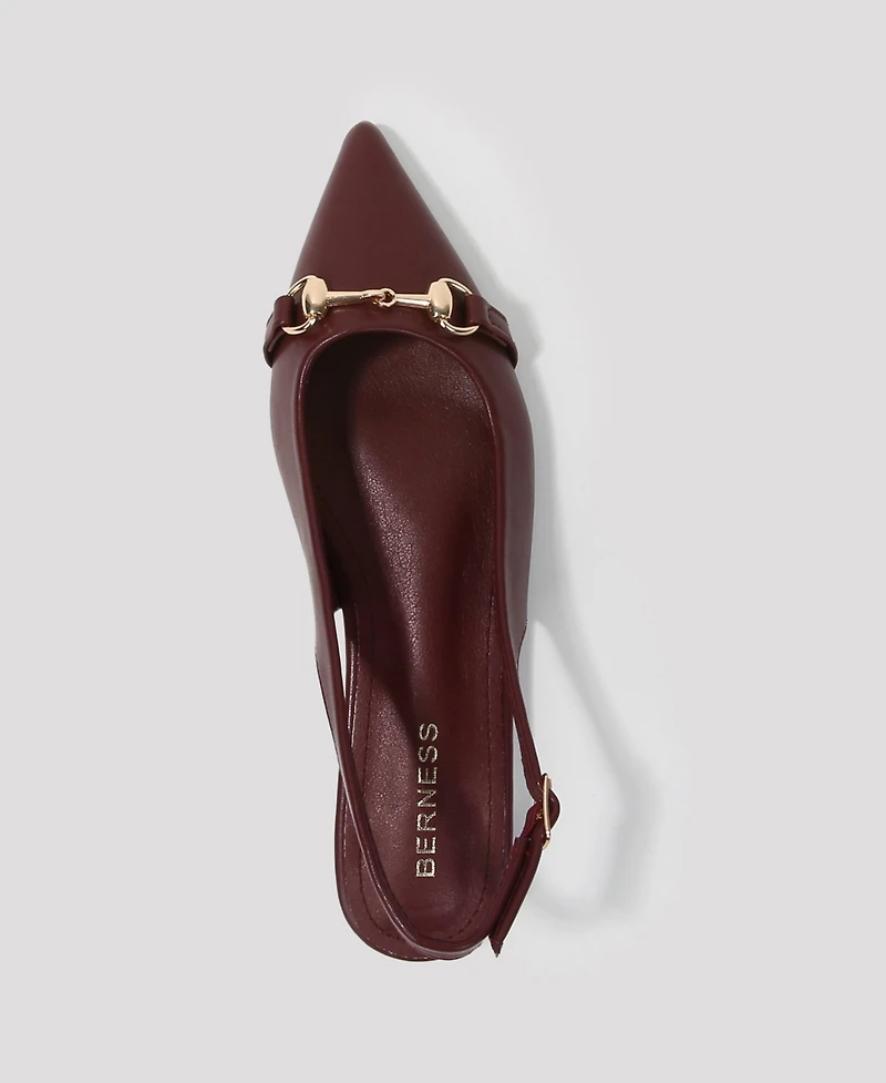 Berness Women's Rio02 Slingback Flats with Gold-Tone Bit
