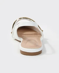 Berness Women's Reina Slingback Flats with Gold-Tone Bar Detail