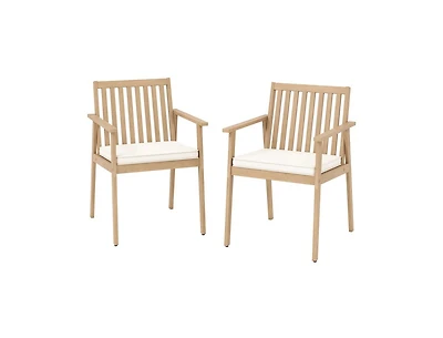 Slickblue 2 Pieces Patio Dining Chairs Outdoor Chairs with Removable Padded Cushion