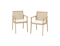 Slickblue 2 Pieces Patio Dining Chairs Outdoor Chairs with Removable Padded Cushion