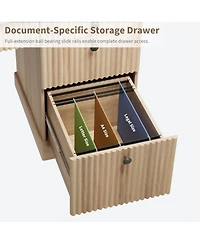 gaomon 54" Fluted Executive Desk with Charging Station