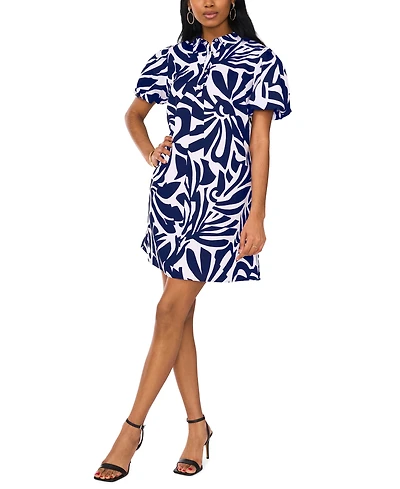 Msk Women's Short-Sleeve Collared Dress