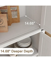 gaomon Arched 71.6" Tall Kitchen Pantry Cabinet, Farmhouse Storage Cabinet with Doors