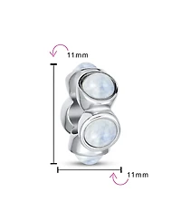Bling Jewelry Glass Opalite Spacer Charm Bead .925 Sterling Silver Fits European Bracelet