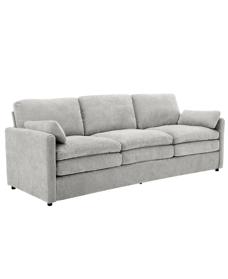 Streamdale Furniture Streamdale Light Gray 89" Cozy Upholstered 3-Seater Sofa with Plush Double Cushions