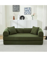 Streamdale Furniture Folding Sofa Bed, 78.5" Convertible Couch with 2 Pillows, Fold Out Mattress