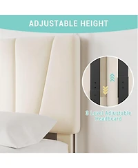 gaomon Bed Frame with Storage Drawers, Upholstered Tufted Platform Frames Wooden Slats Support