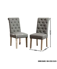 Streamdale Furniture Banff 5-piece Dining Set, Cross-Buck Round Table with 4 Tufted Chairs, Gray