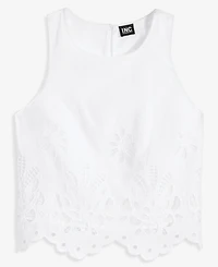 I.n.c. International Concepts Women's Cotton Eyelet Lace Sleeveless Top, Macy's Exclusive