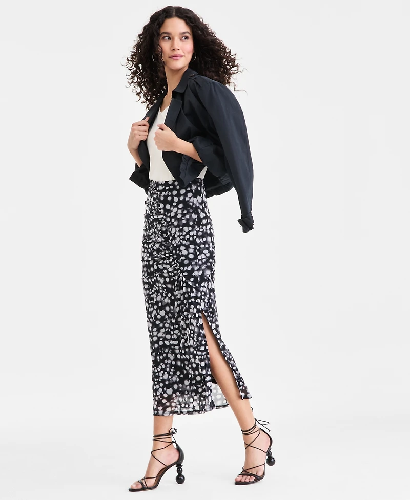 I.n.c. International Concepts Women's Printed Mesh Midi Skirt, Macy's Exclusive