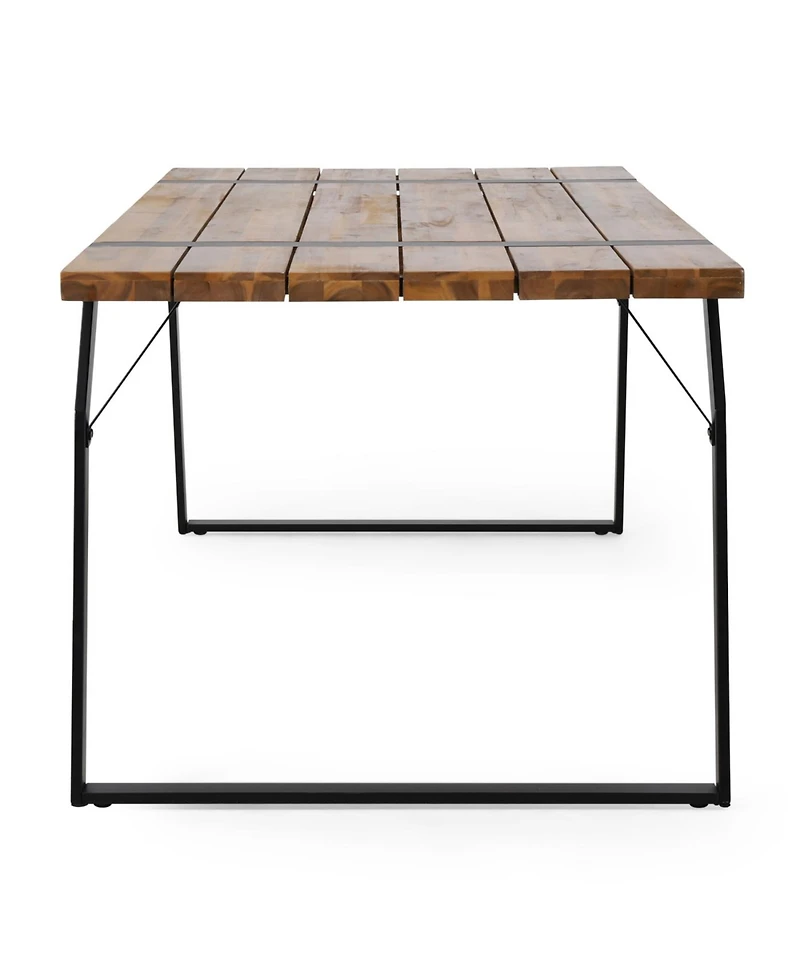 Streamdale Furniture Acacia Wood Outdoor Dining Table with Modern Industrial Style