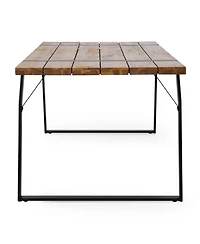 Streamdale Furniture Acacia Wood Outdoor Dining Table with Modern Industrial Style