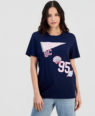 Self Esteem Juniors' Charleston Varsity Shell Graphic T-Shirt
