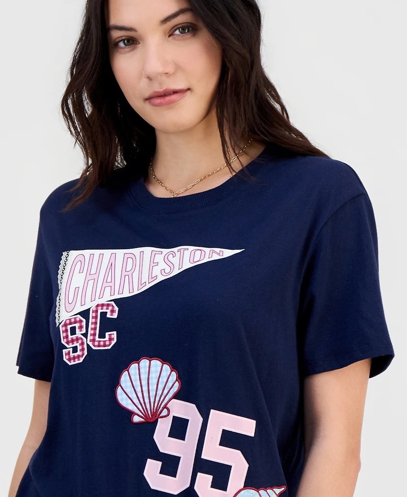 Self Esteem Juniors' Charleston Varsity Shell Graphic T-Shirt