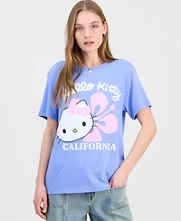 Grayson Threads, The Label Juniors' Hello Kitty Hibiscus Flower Graphic T-Shirt