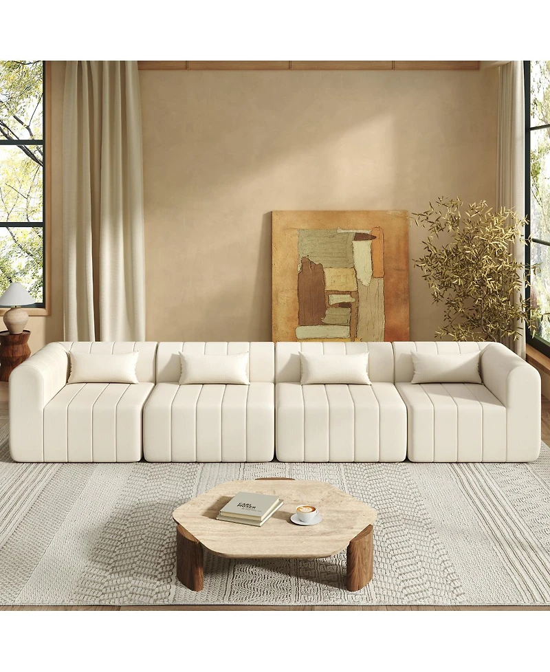 Streamdale Furniture Polyester Modular Sectional Sofa with 4 Pieces