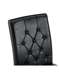 Streamdale Elegant Pu Dining Chair with Ergonomic Buckle Backrest