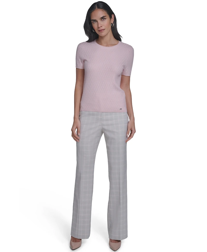 Calvin Klein Petite Textured Short-Sleeve Sweater