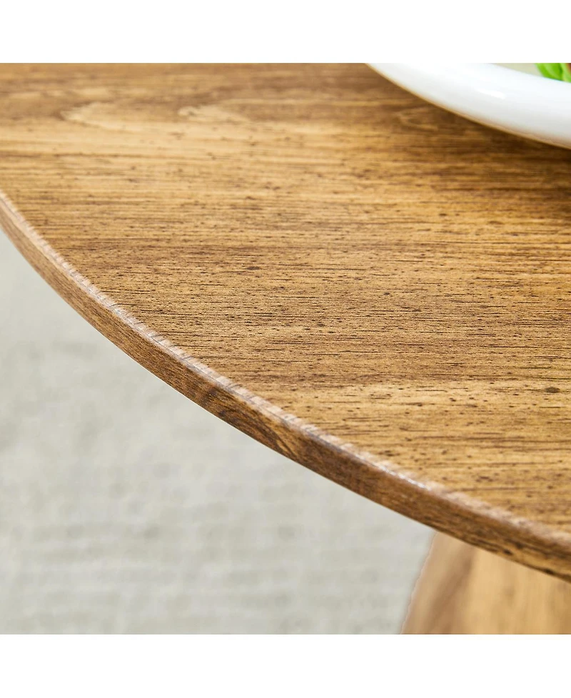 Streamdale Furniture Wood Grain Mdf Round Coffee Table - 19.6" D, 18.8" H