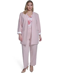 Calvin Klein Plus Open-Front Notch Collar Jacket