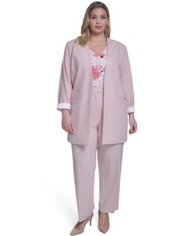 Calvin Klein Plus Size Open Front Notch Collar Jacket Modern Fit Pants