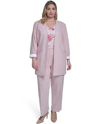 Calvin Klein Plus Size Open Front Notch Collar Jacket Modern Fit Pants