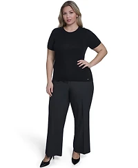 Calvin Klein Plus Short-Sleeve Crew Neck Sweater