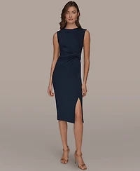 Donna Karan New York Women's Jewel-Neck Front-Slit Sheath Dress